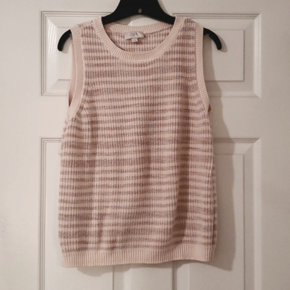 Loft Outlet Sleeveless Cotton Sweater- Large